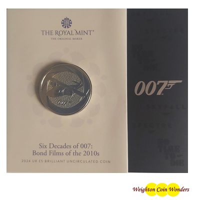 2024 BU £5 Coin Pack - Bond Films of the 2010s